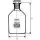 Butelis reagentams Duran, borosilikatinio, tamsaus stiklo, siauru kaklu, su stikliniu kamščiu NS 19/26, h 130mm, d 70mm,  250ml 