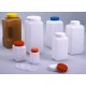 BOTTLE SQUARE 1L HDPE 185MM RED STERILE 